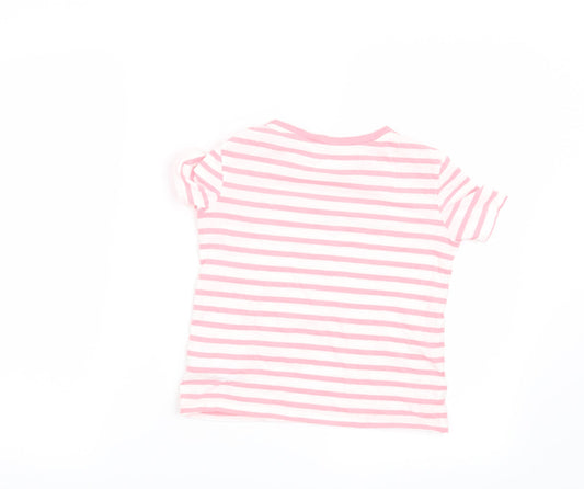 Gap Girls Pink Striped  Basic T-Shirt Size S