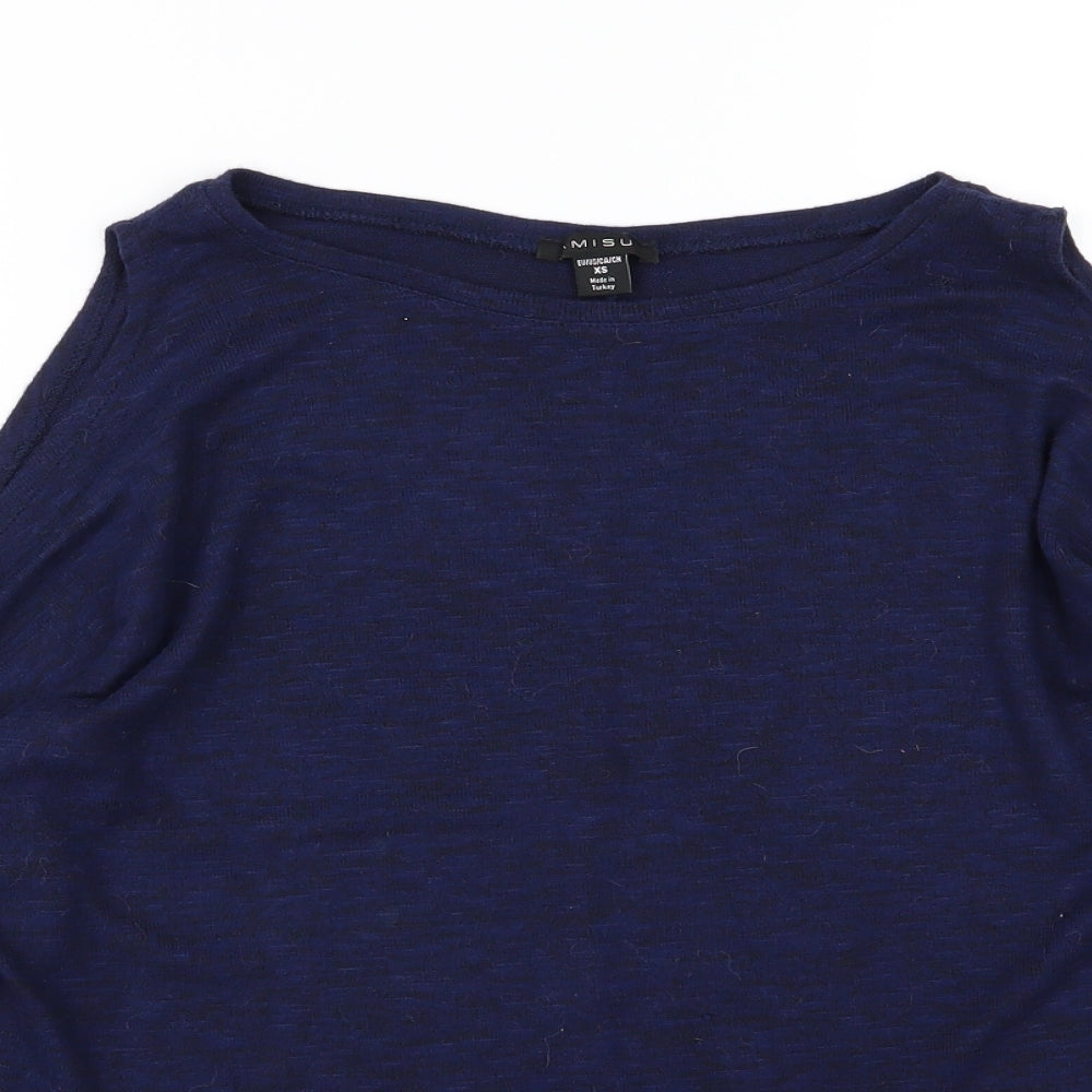 Amisu Womens Blue  Knit Pullover Jumper Size XS  - Cold shoulder