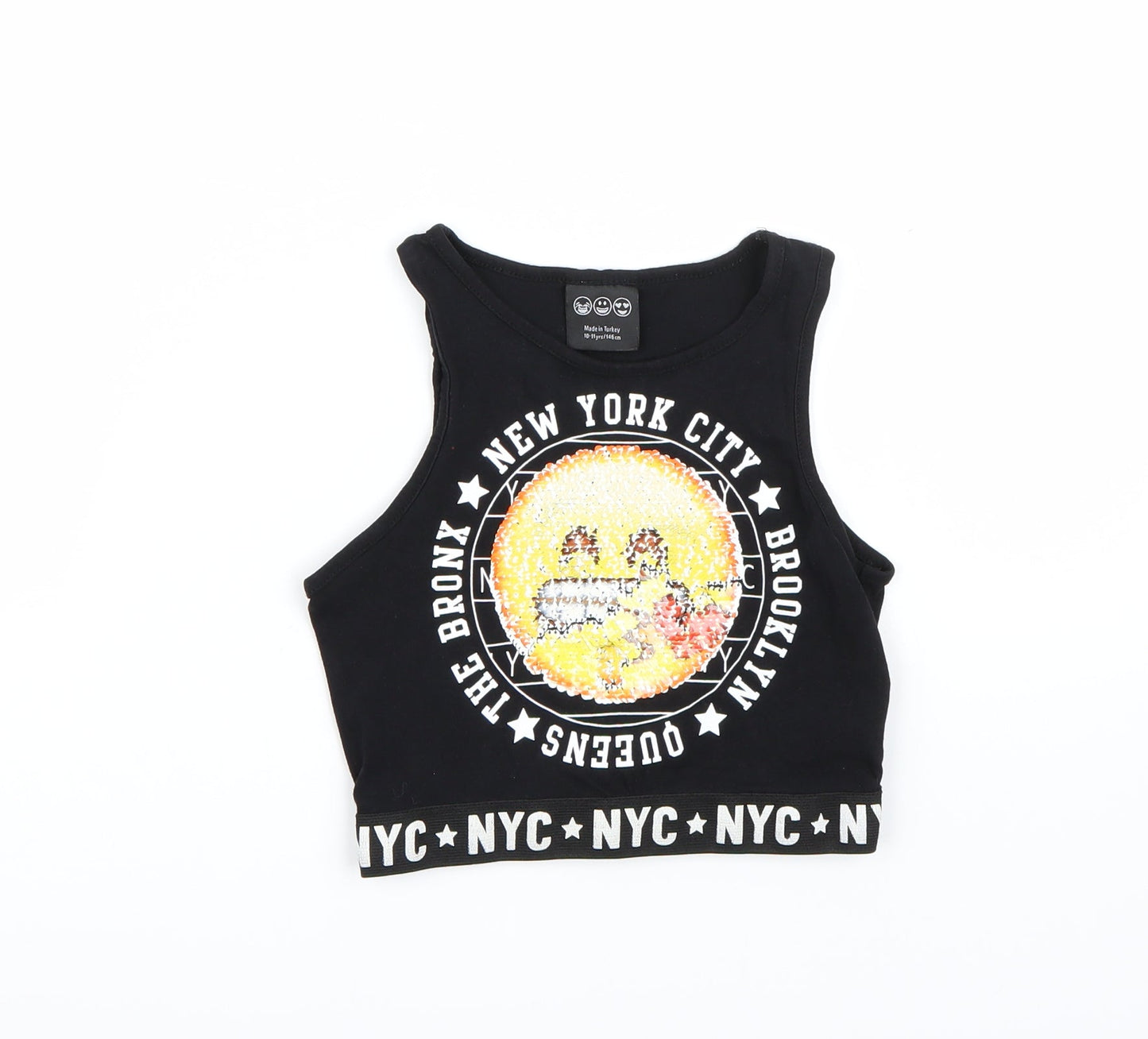 NYC Girls Black   Basic Tank Size 10-11 Years