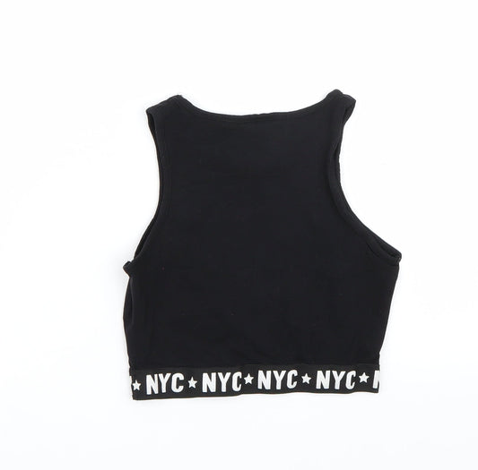 NYC Girls Black   Basic Tank Size 10-11 Years