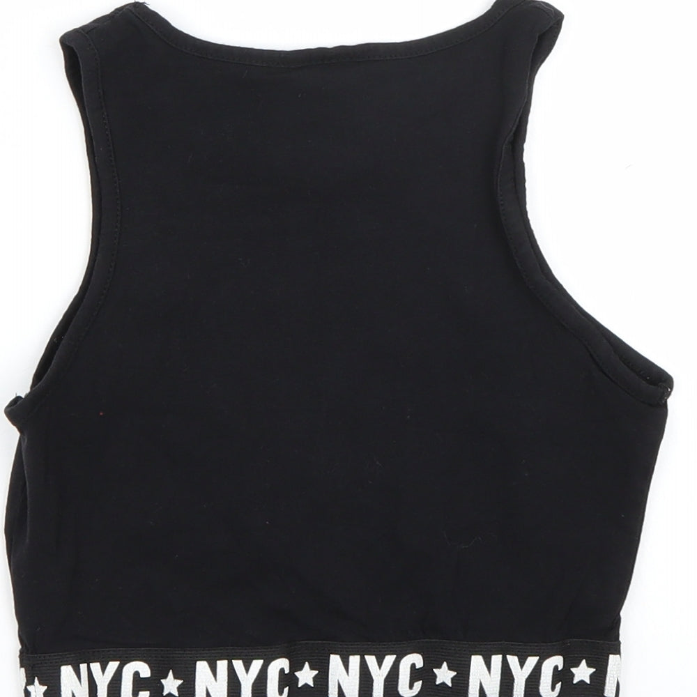 NYC Girls Black   Basic Tank Size 10-11 Years
