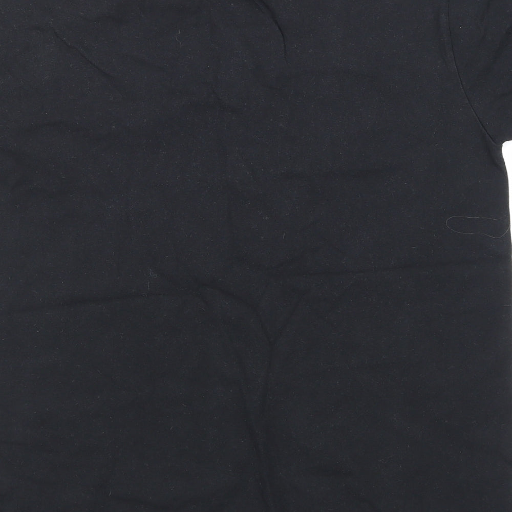 Gilden Womens Black Animal Print  Basic T-Shirt Size M