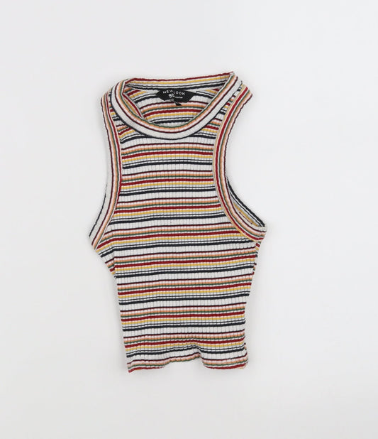 New Look Girls Multicoloured Striped  Basic T-Shirt Size 10-11 Years