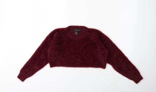 New Look Womens Red  Knit Pullover Jumper Size S