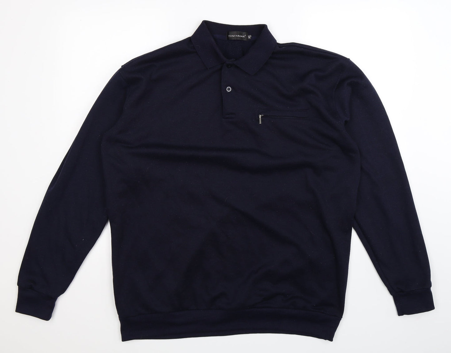 Tom Hagan Mens Blue  Knit Pullover Jumper Size XL
