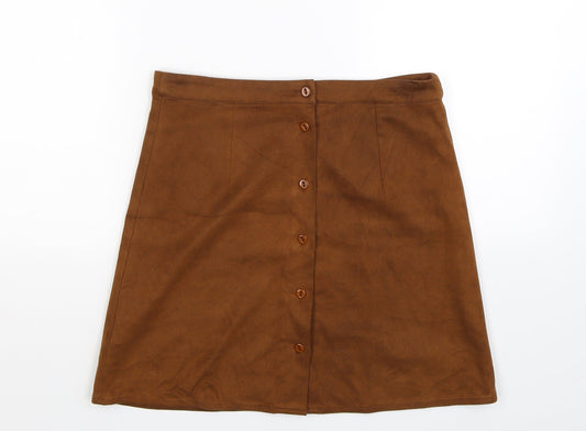 Glamorous Womens Brown   A-Line Skirt Size 10
