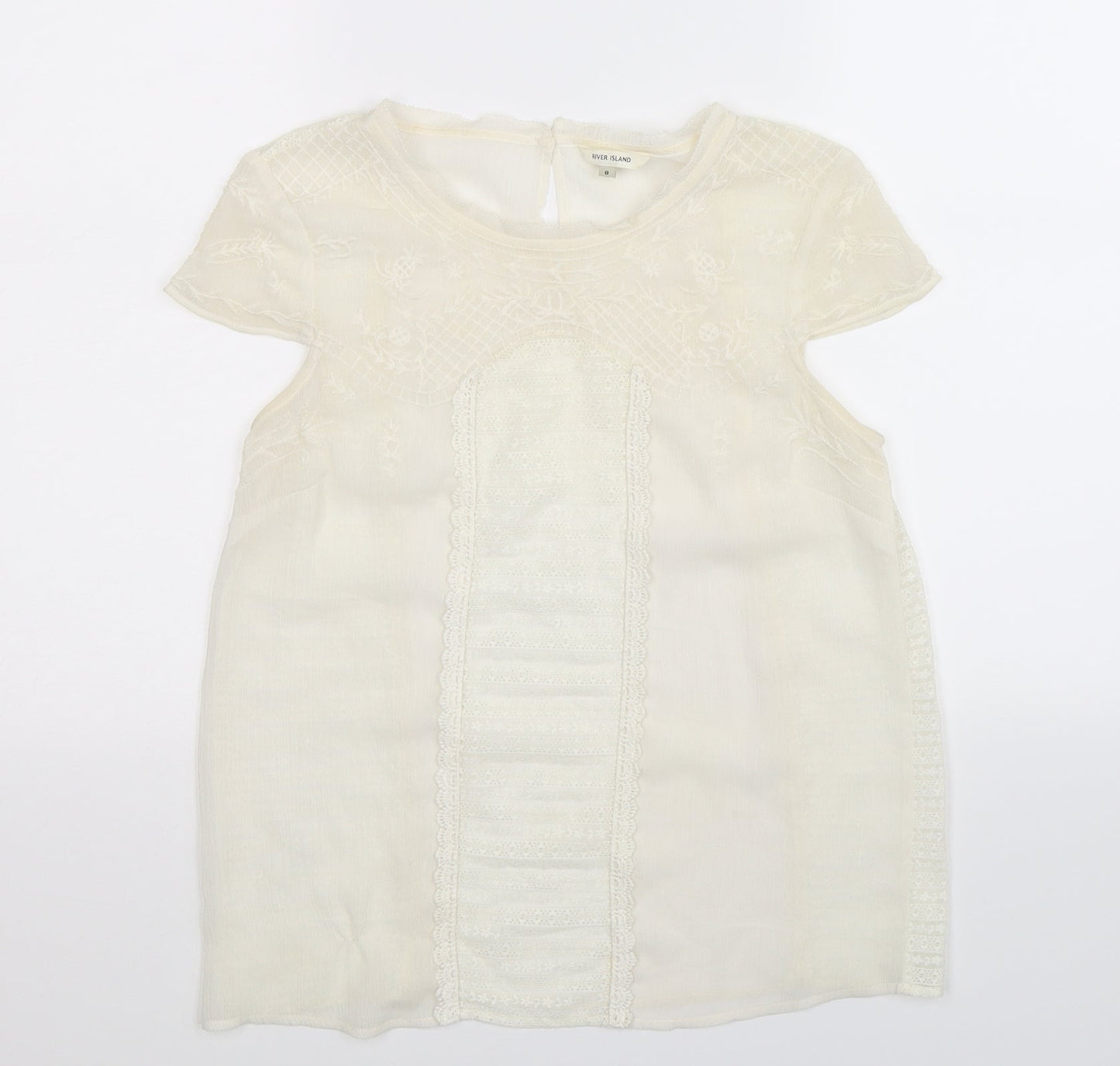 River Island Womens White   Camisole T-Shirt Size 8