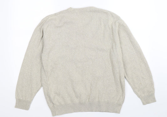 Carabou Womens Beige Striped Knit Pullover Jumper Size XL