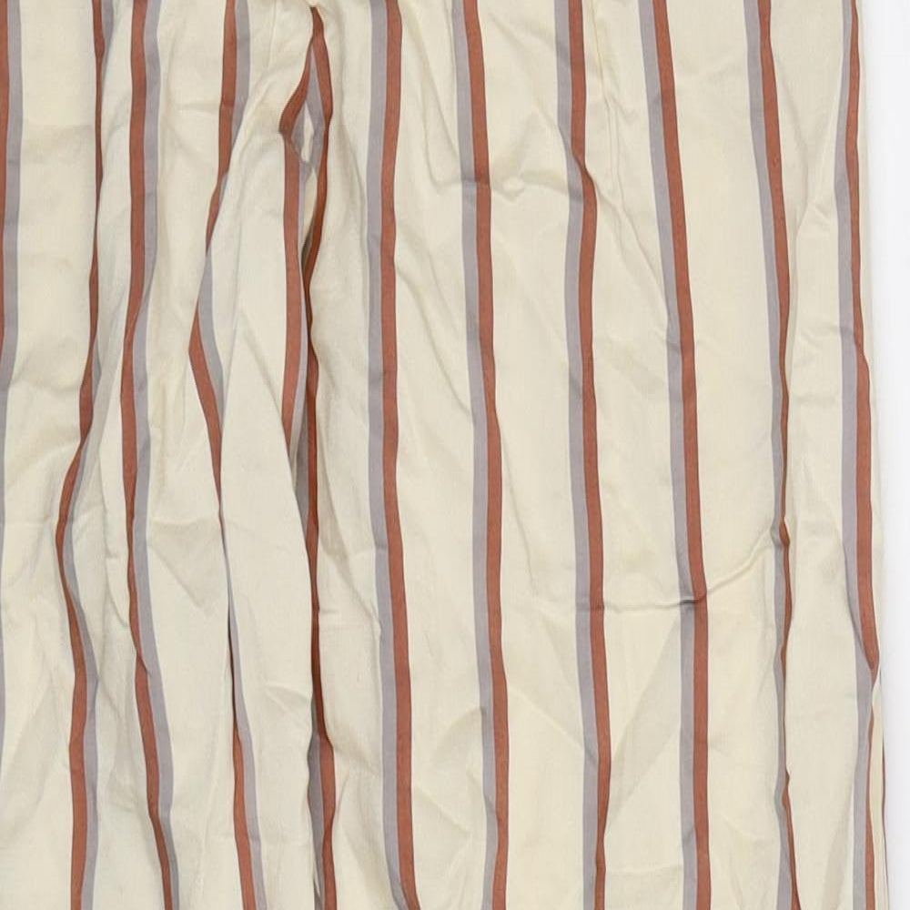 Preworn Womens Beige Striped  Trousers  Size M L28 in