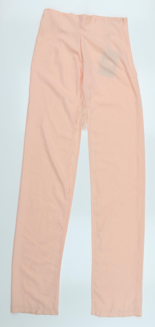 Missguided Womens Pink   Dress Pants Trousers Size 10 L36 in - open legged