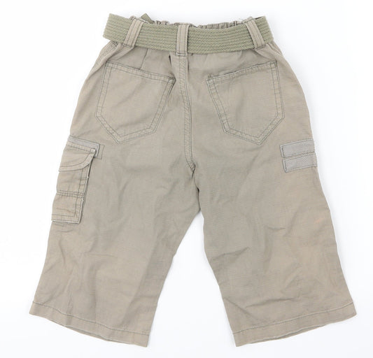 Rebel Jr Boys Beige   Cargo Shorts Size 4-5 Years