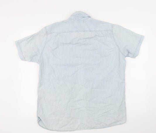 LOGG Womens Blue   Basic Button-Up Size M