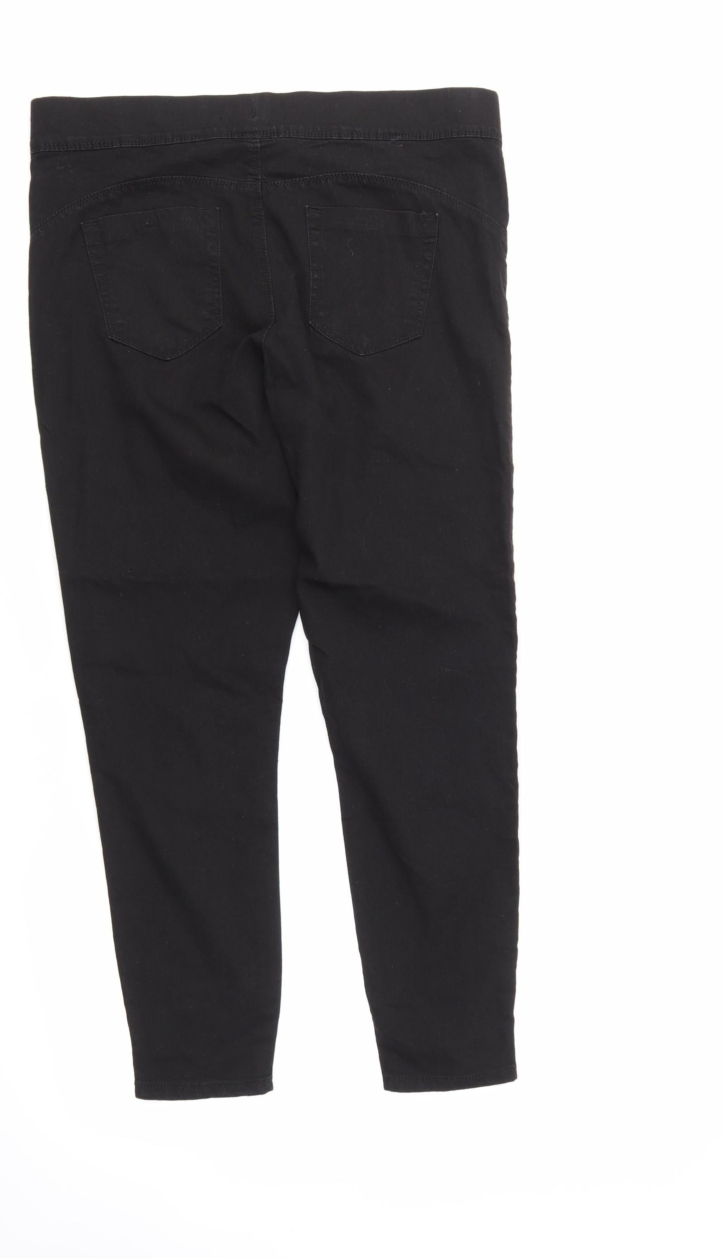 Denim & Co. Womens Black   Trousers  Size 16 L27 in