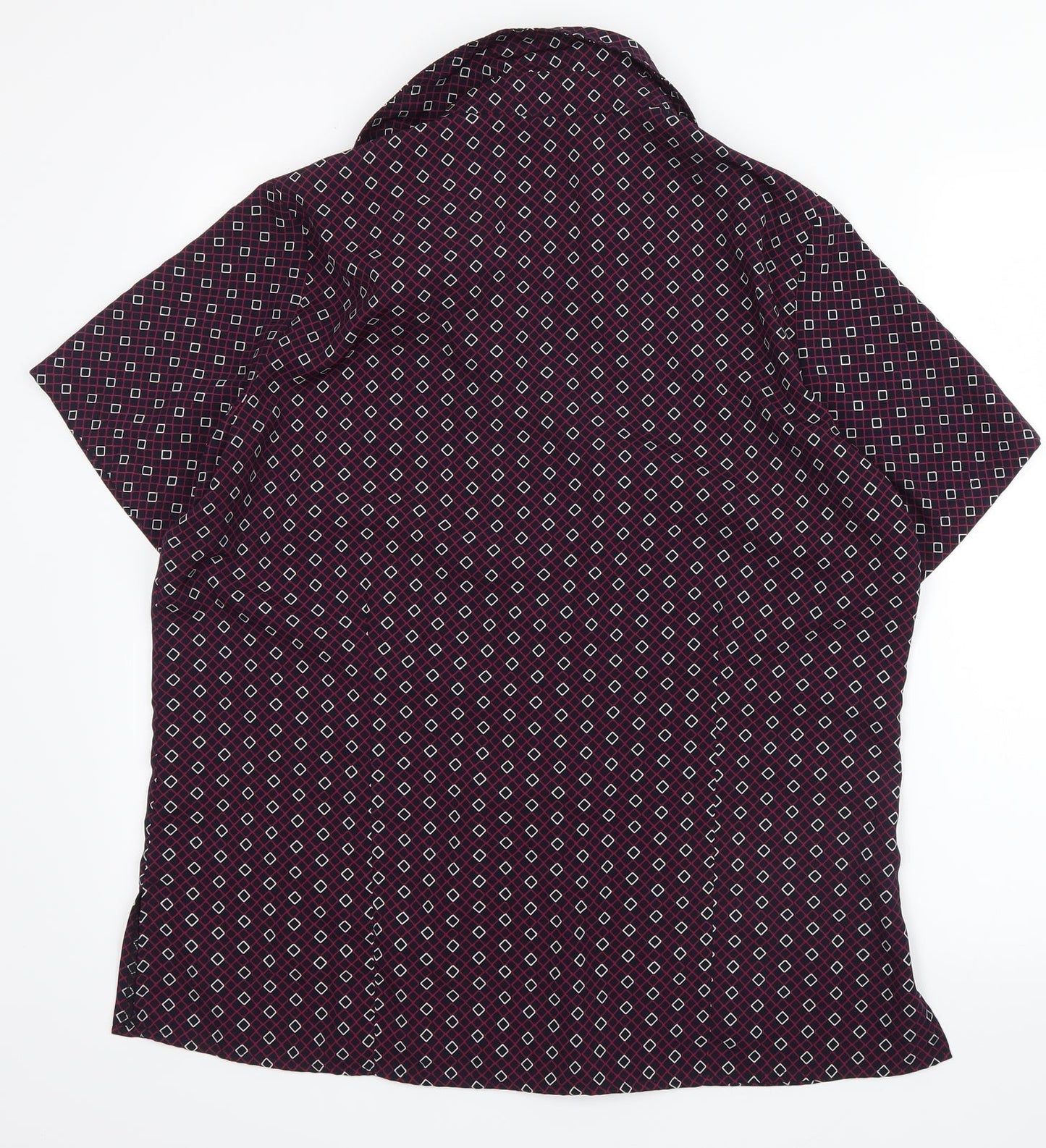 Vortex Womens Purple Geometric  Basic Button-Up Size 16