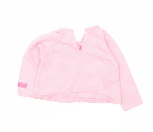 Back view of Marks & Spencer Pink Cardigan Jumper, size 12-18, Months - minnie mouse