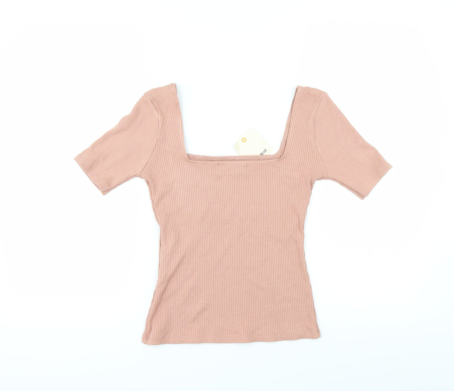 Pull&Bear Womens Pink   Cropped T-Shirt Size L
