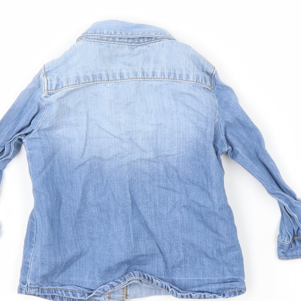 Primark Girls Blue  Denim Basic Button-Up Size 6-9 Months