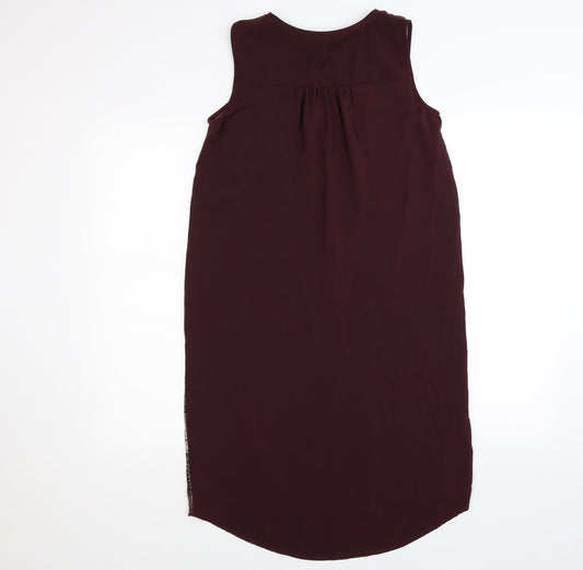 NEXT Womens Purple  Chiffon Tank Dress  Size 8  - woodland graphic