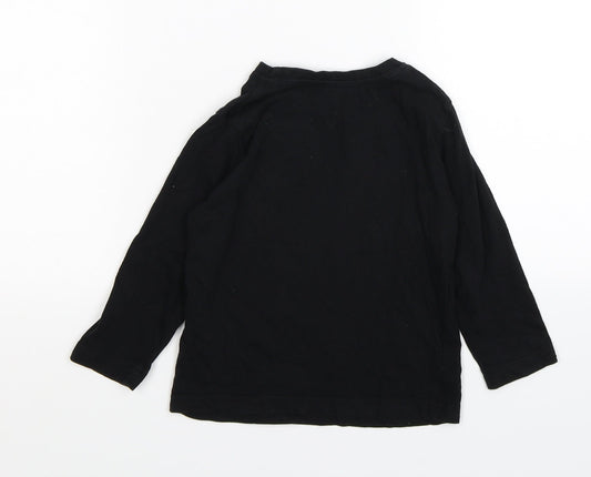 Primark Boys Black   Basic T-Shirt Size 2-3 Years  - dinosaur