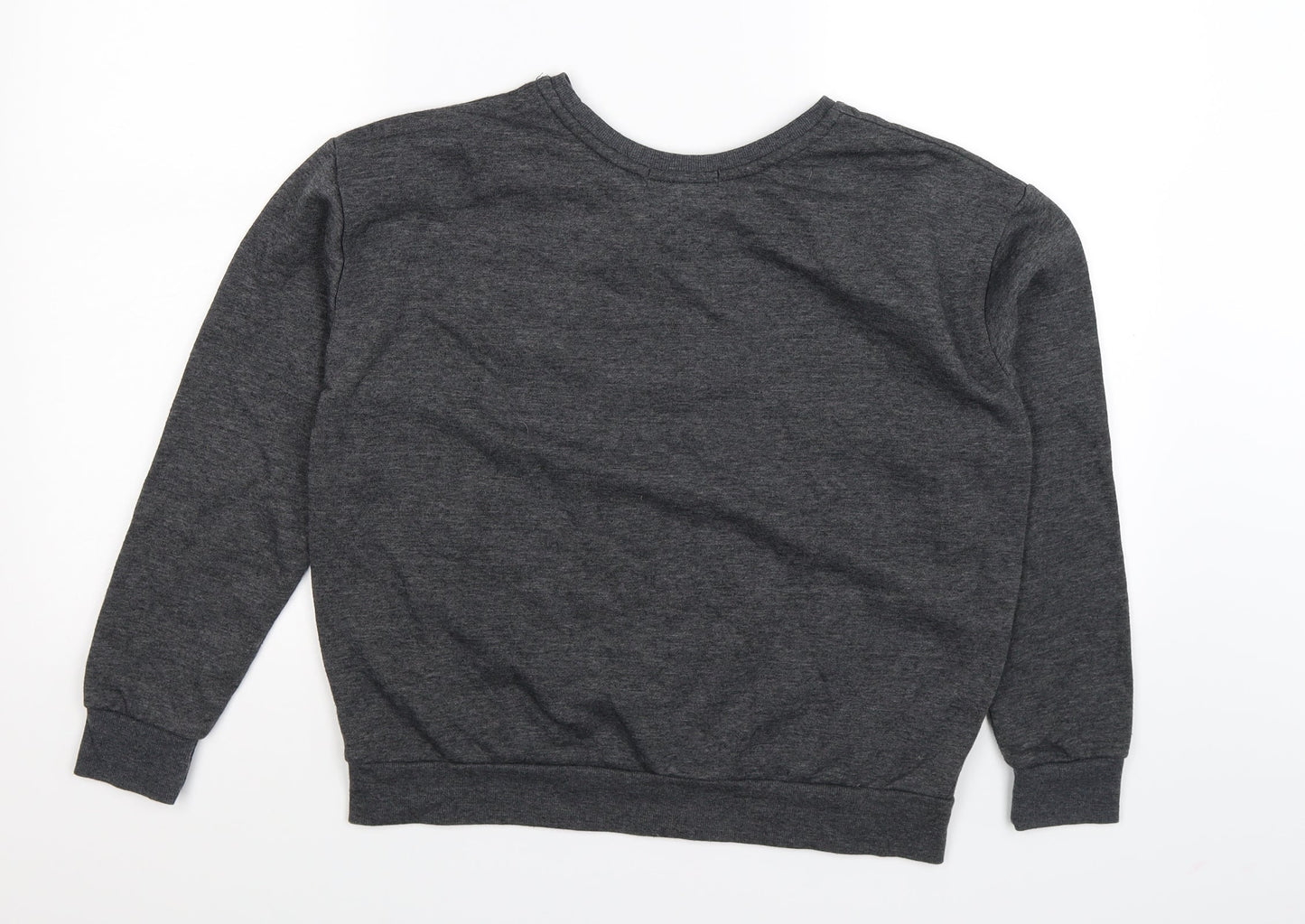 Primark Womens Grey  Jersey Pullover Sweatshirt Size 10  - too busy having fun