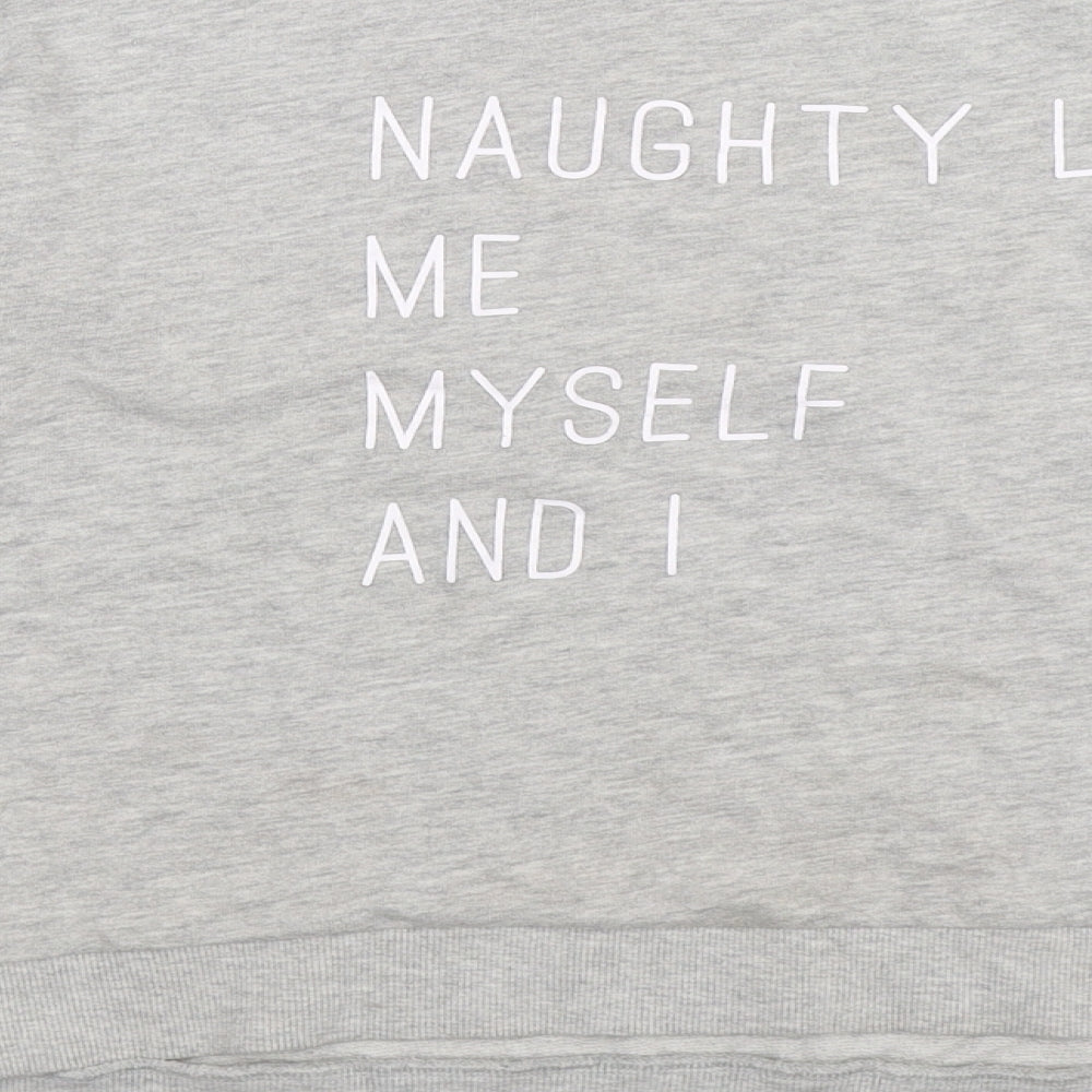 Only Womens Grey  Jersey Pullover Sweatshirt Size S  - naughty list