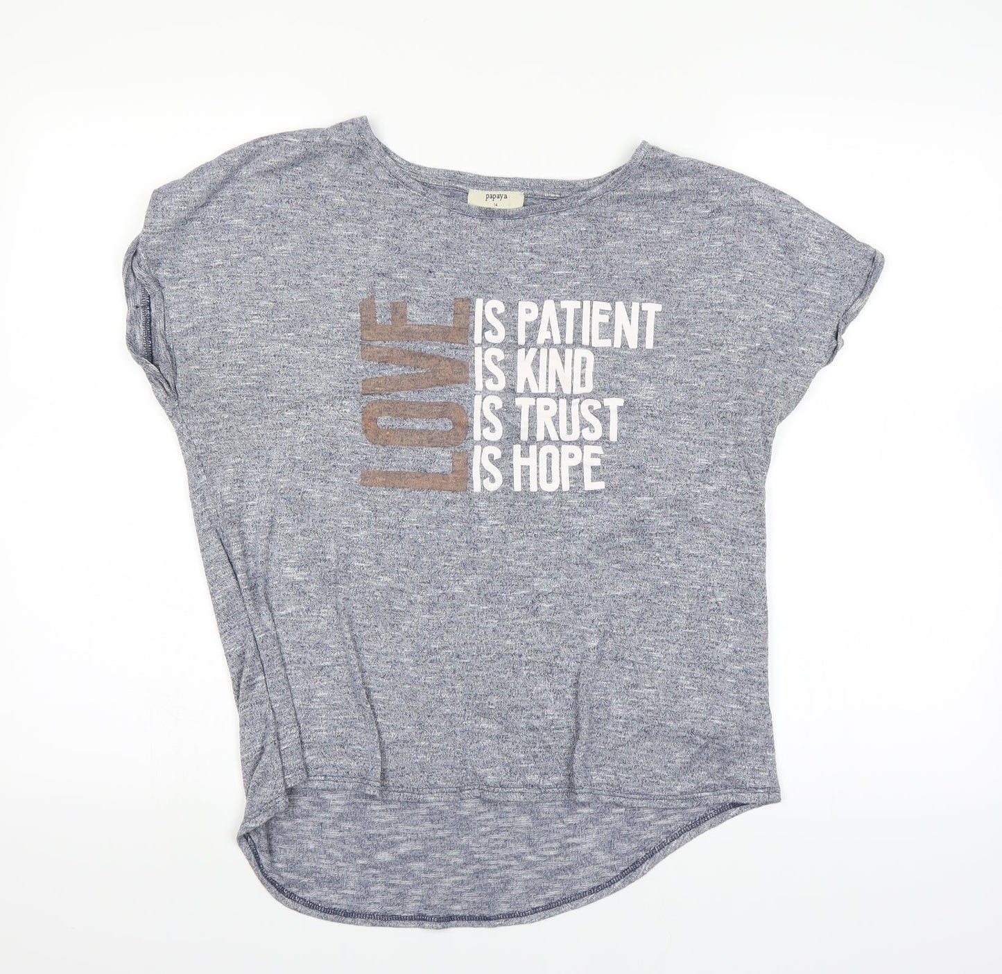 Papaya Womens Blue   Basic T-Shirt Size 14