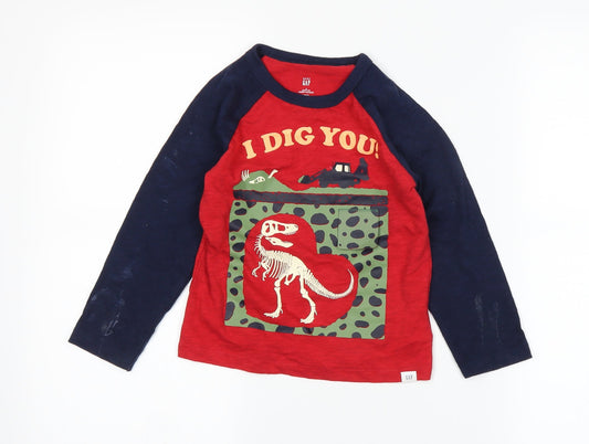 Gap Boys Red   Basic T-Shirt Size 4 Years