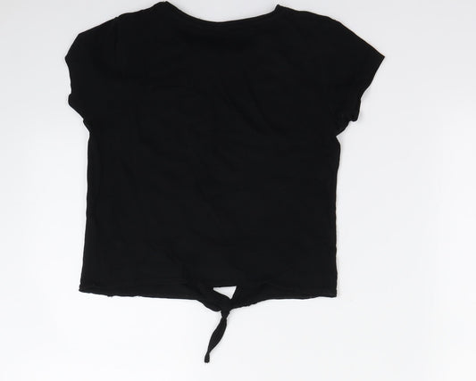 Primark Girls Black   Cropped T-Shirt Size 7-8 Years