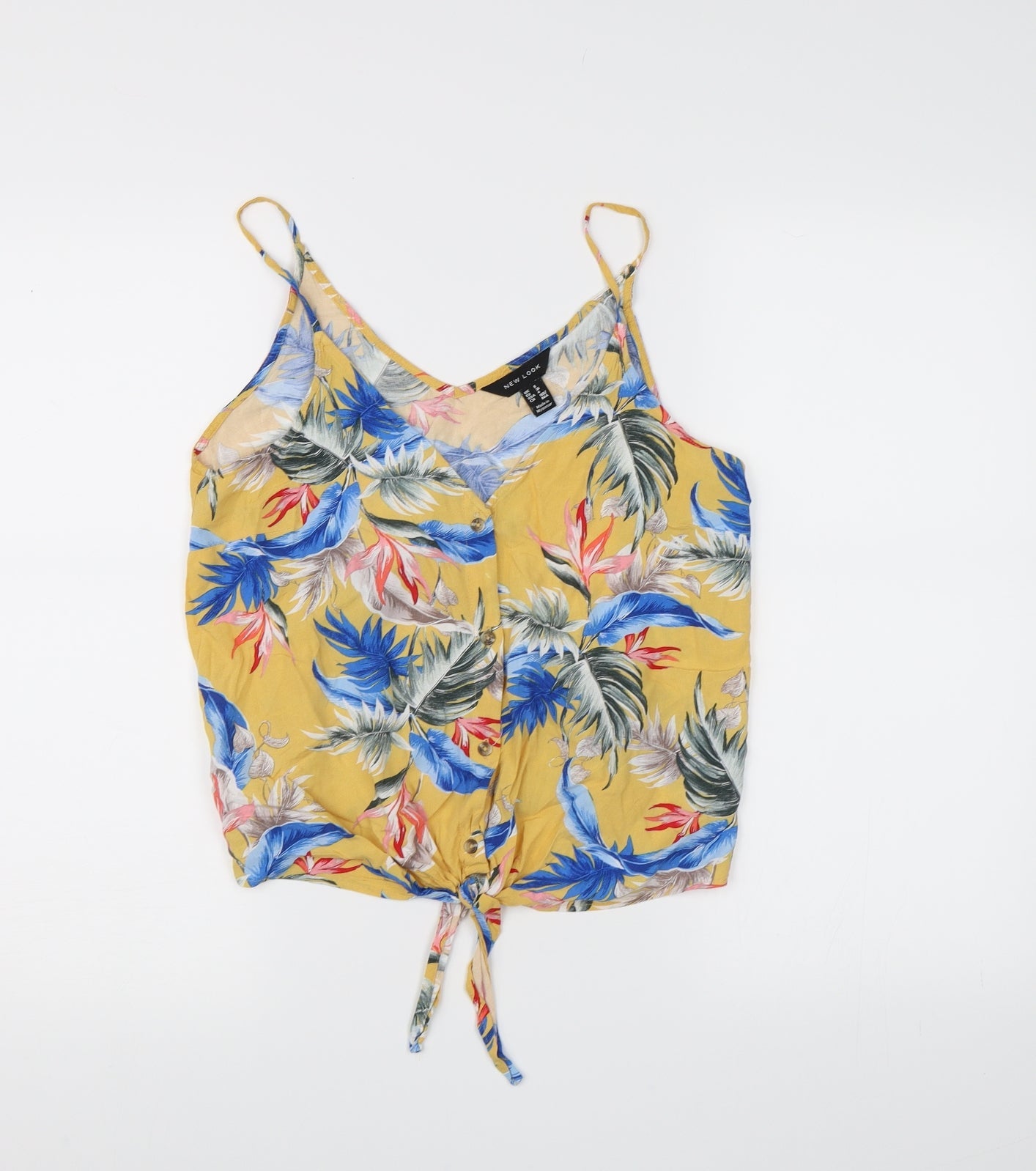 New Look Womens Yellow Floral  Camisole Tank Size 8