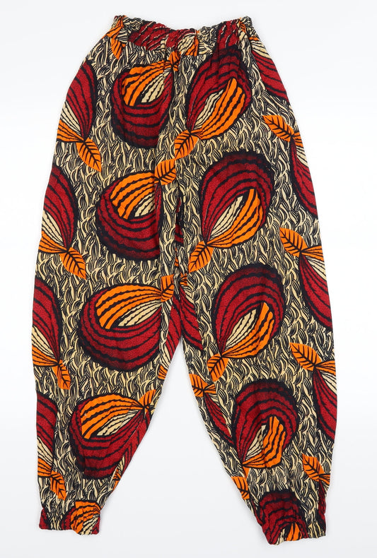 Preworn Womens Orange Geometric  Cropped Trousers Size 24 in L24 in