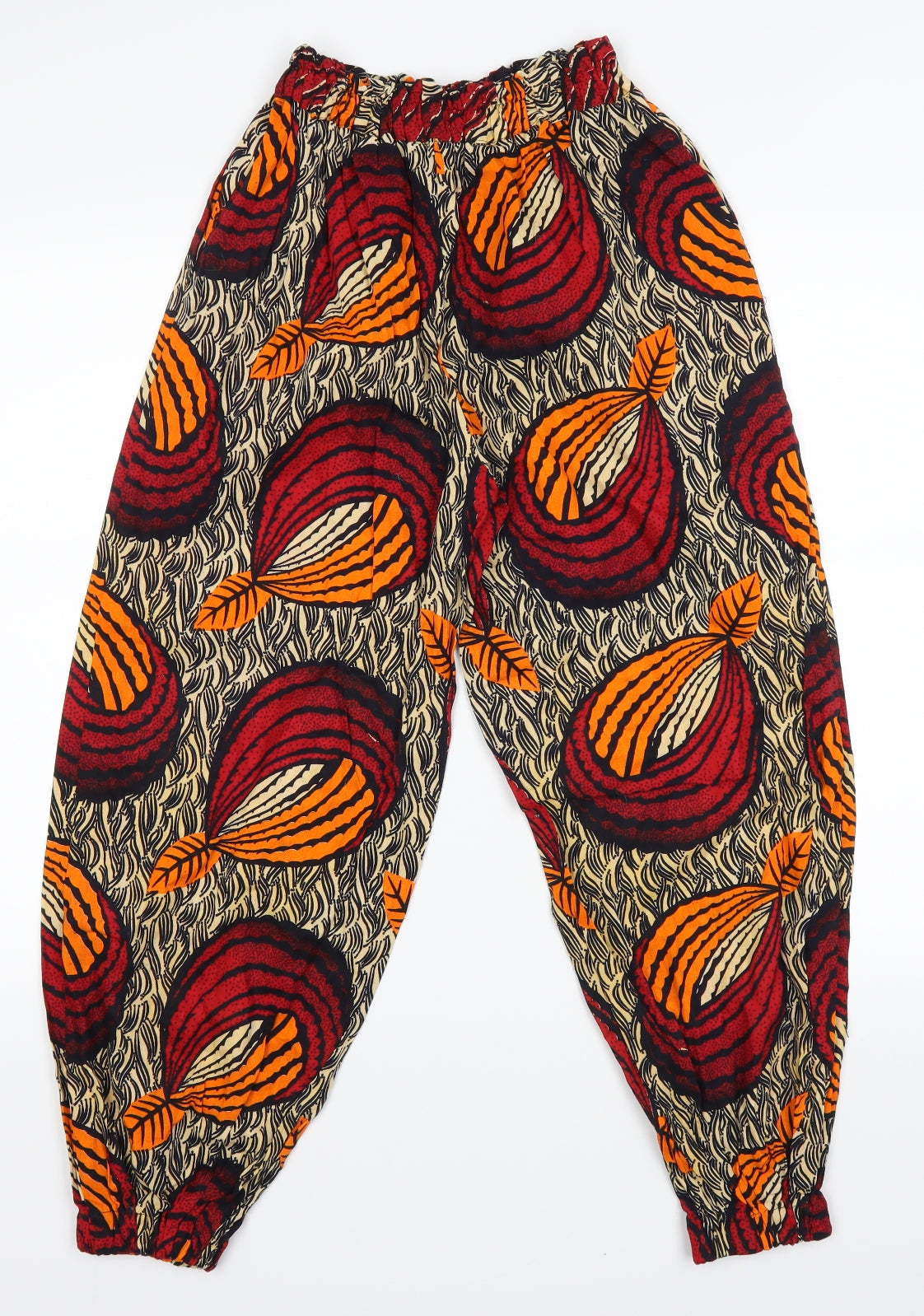 Preworn Womens Orange Geometric  Cropped Trousers Size 24 in L24 in