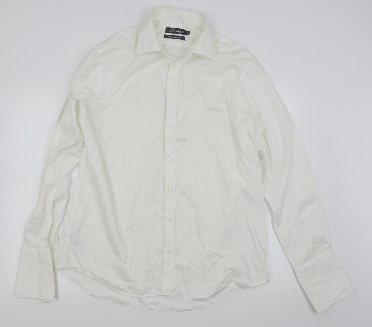 M&S Mens White    Dress Shirt Size 43
