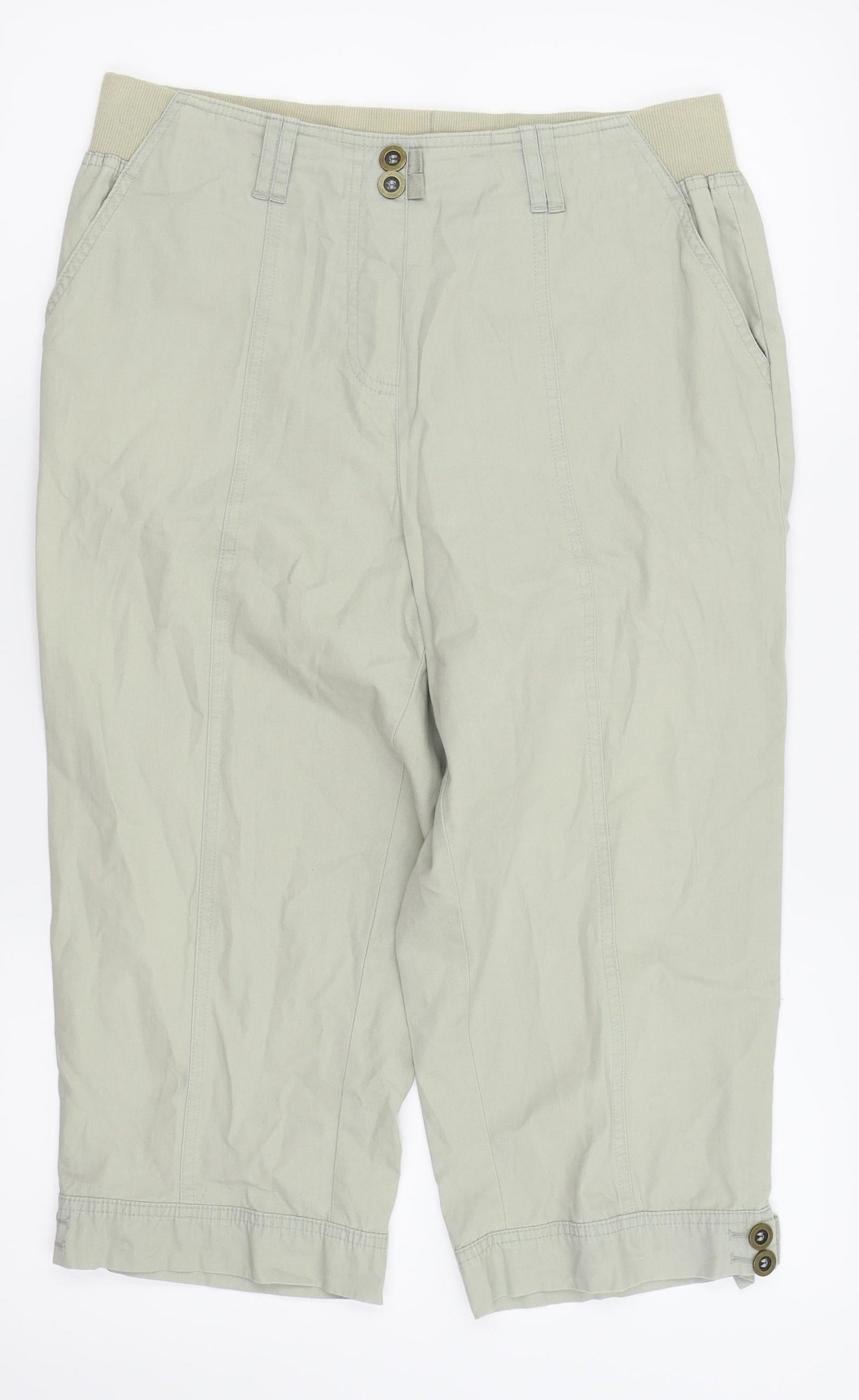 BM Womens White   Capri Trousers Size 12  - 3/4 leg