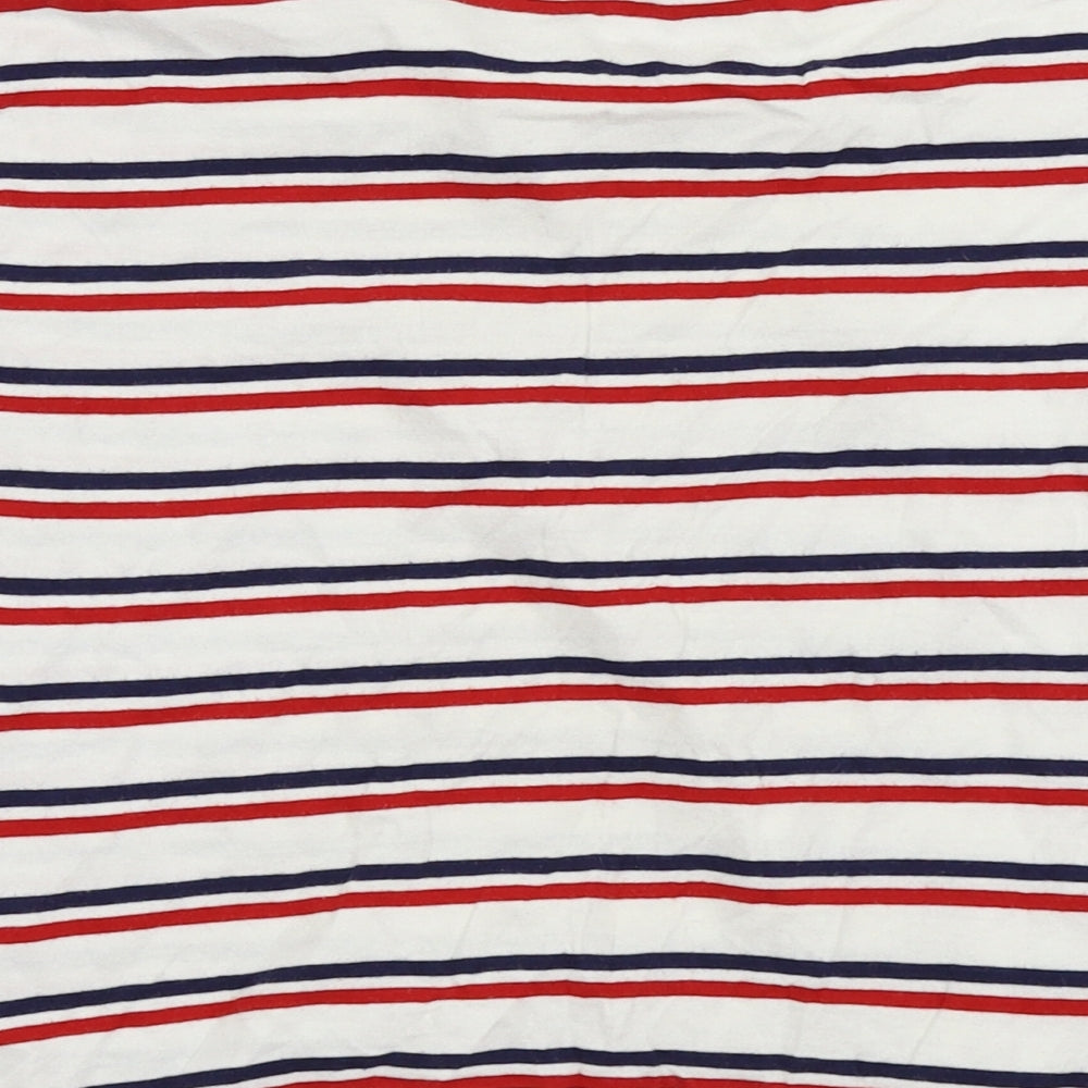 Divided by H&M Womens White Striped  Basic Polo Size S