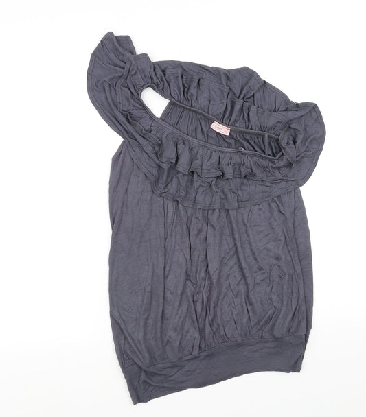 b sharp Womens Grey   Basic Blouse Size M