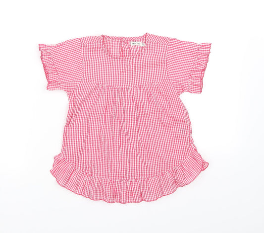 csrafted Girls Red Check  Basic Button-Up Size 5-6 Years