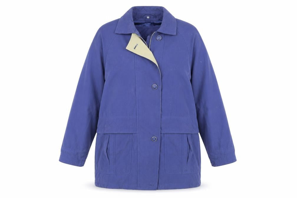 Front view of Debenhams women’s beige anorak coat, size UK 10