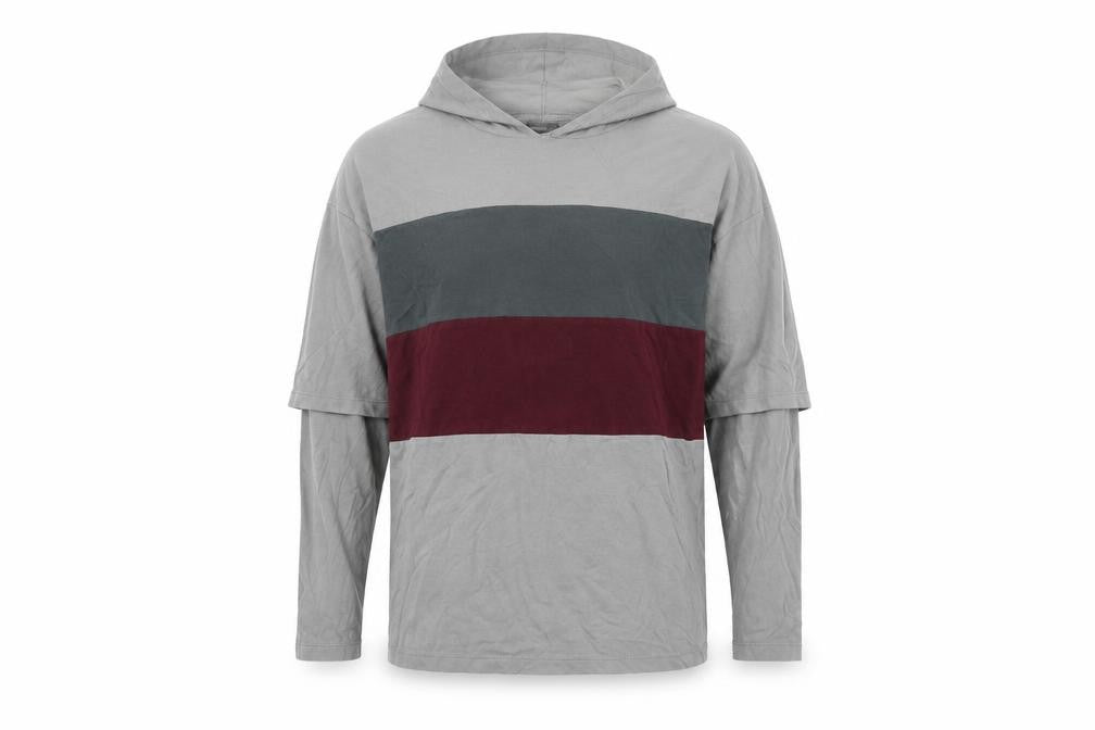 Front view of ASOS men’s grey pullover hoodie, size XS, - 2xs