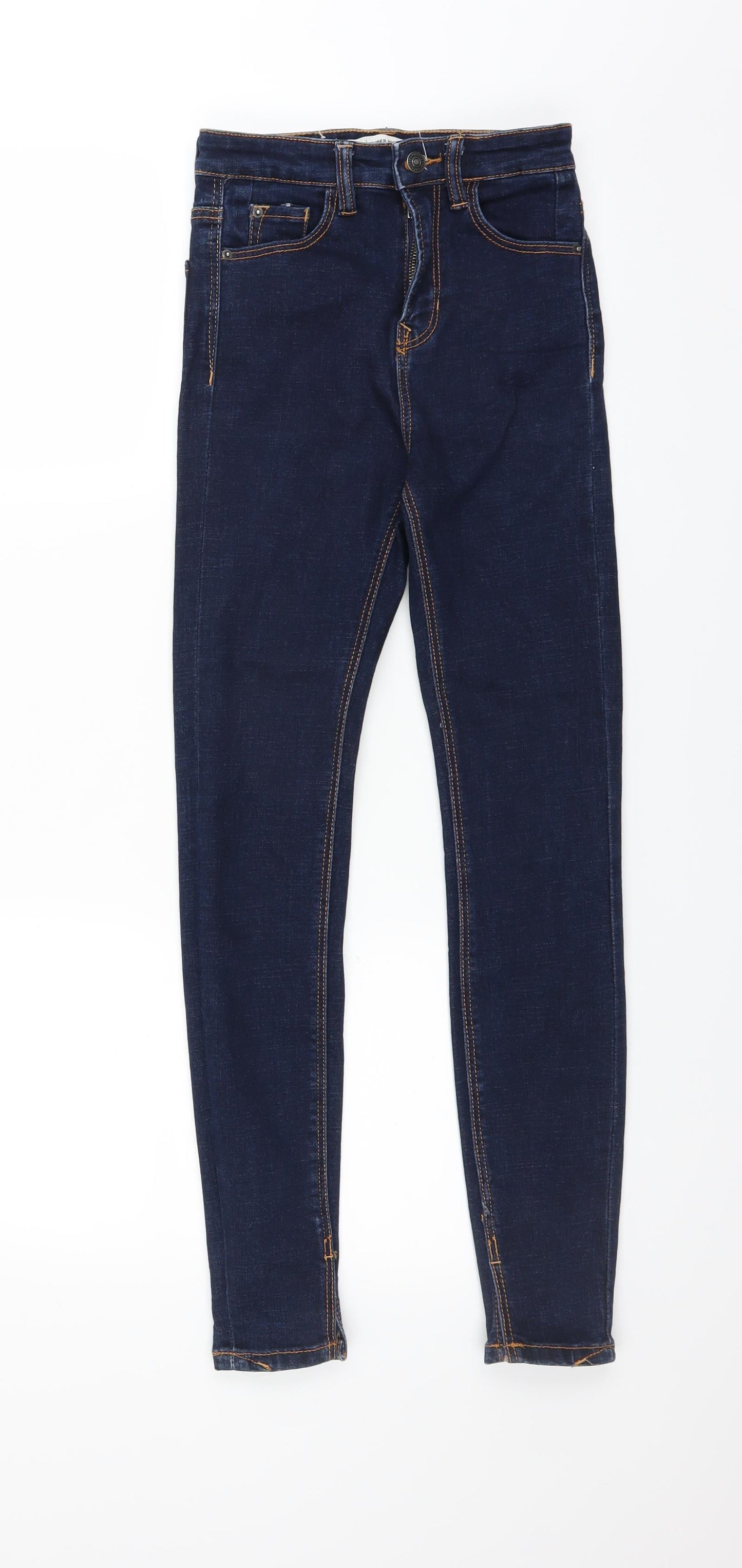 Stradivarius Womens Blue  Denim Skinny Jeans Size 4 L27 in - super high waist