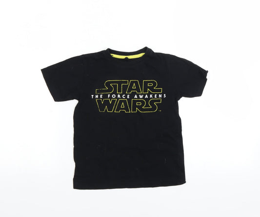 Star Wars Boys Black   Basic T-Shirt Size 4-5 Years  - STAR WARS