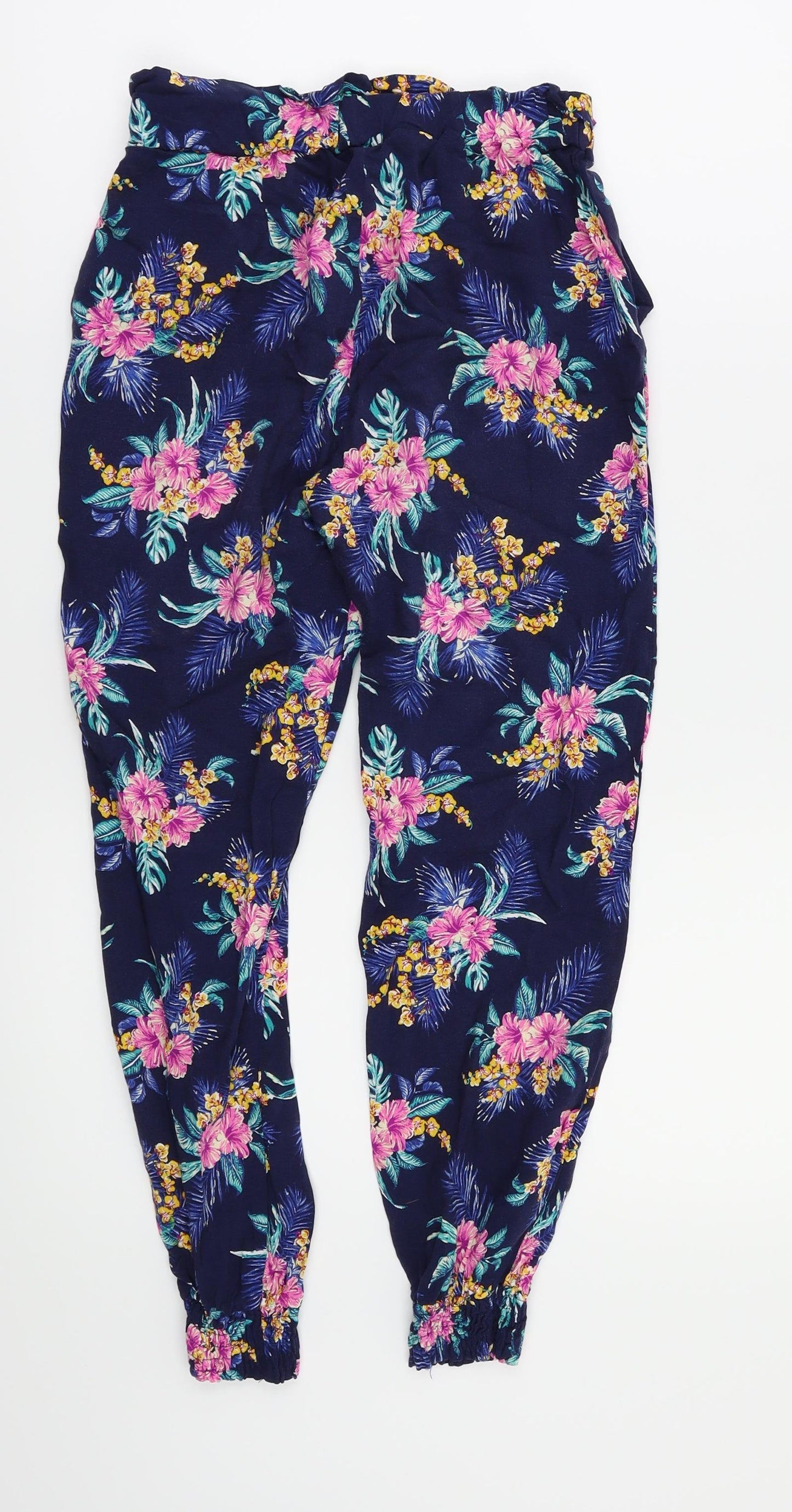 Primark Girls Blue Floral  Chino Trousers Size 10-11 Years