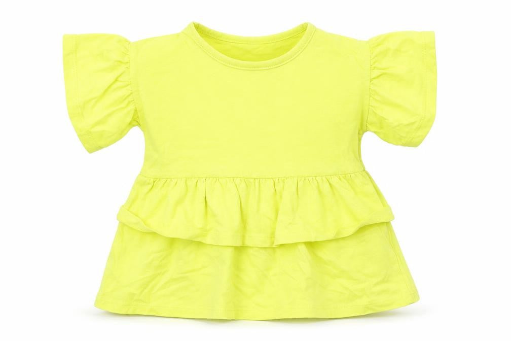 Tu Girls Yellow   Basic T-Shirt Size 3 Years  - Peplum