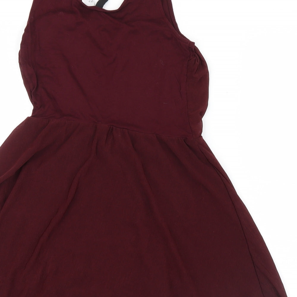 Divided by H&M Womens Red   Shirt Dress  Size 8