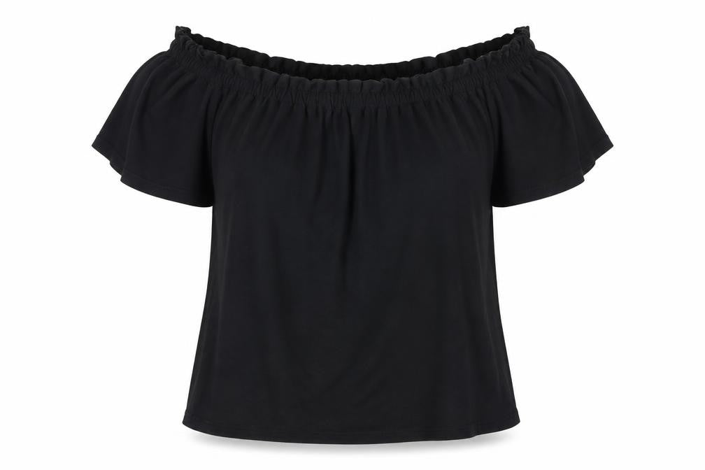 Front view of New Look women’s black jersey basic t-shirt, size UK 10