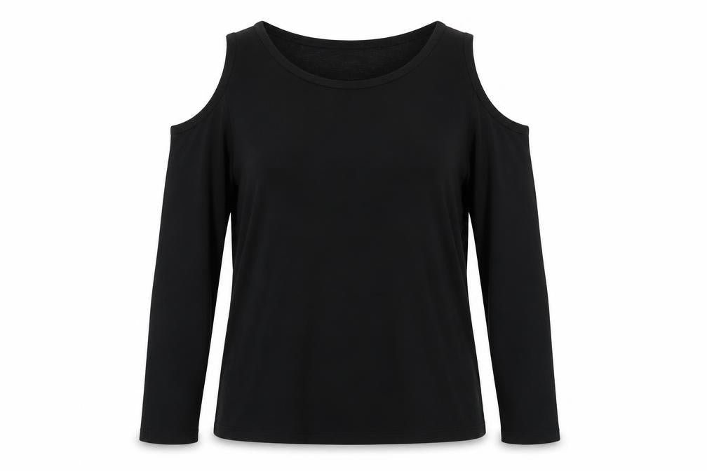 Front view of ASOS women’s black knit jumper, size UK 8