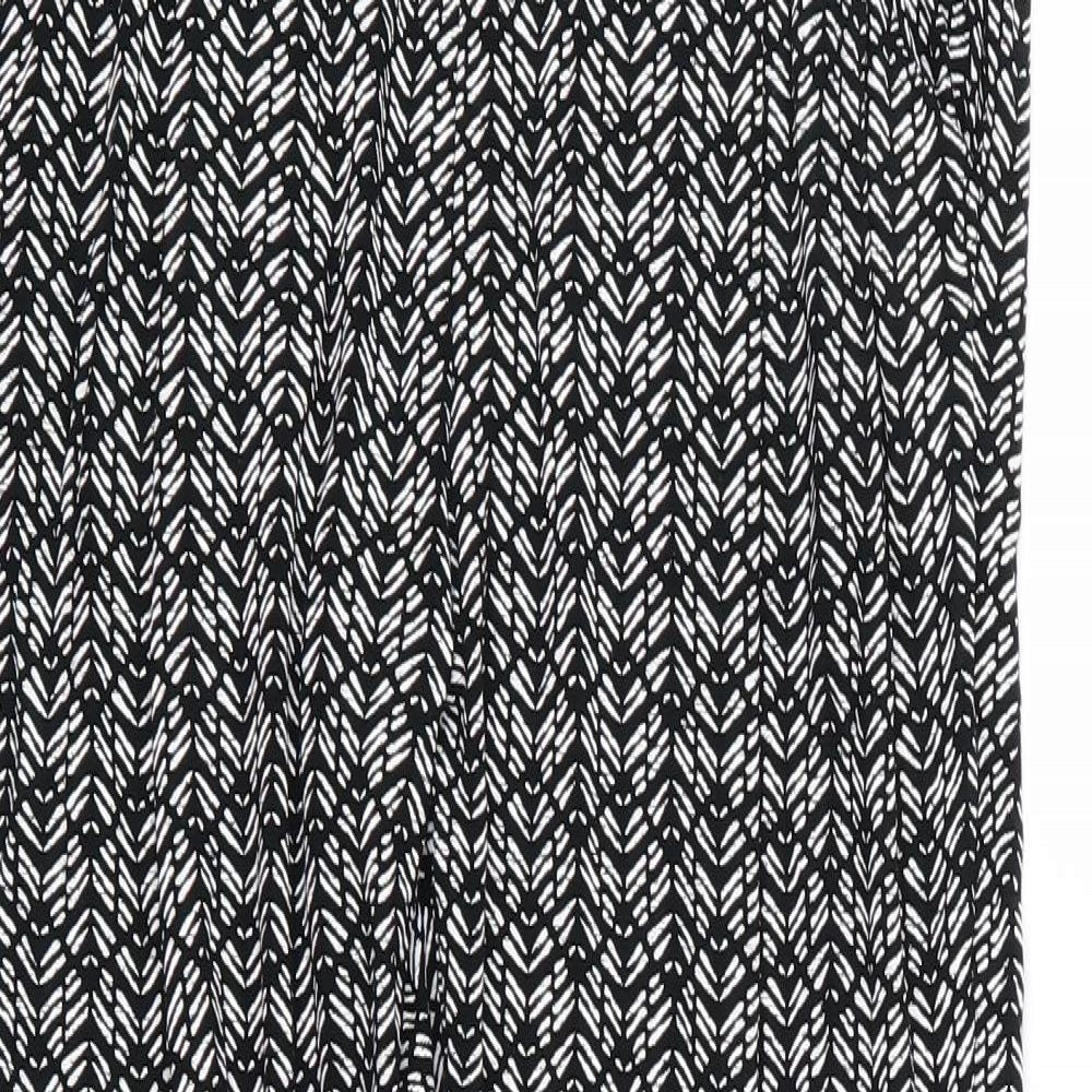 Marks and Spencer Womens Black Herringbone  Harem Trousers Size 10 L26 in