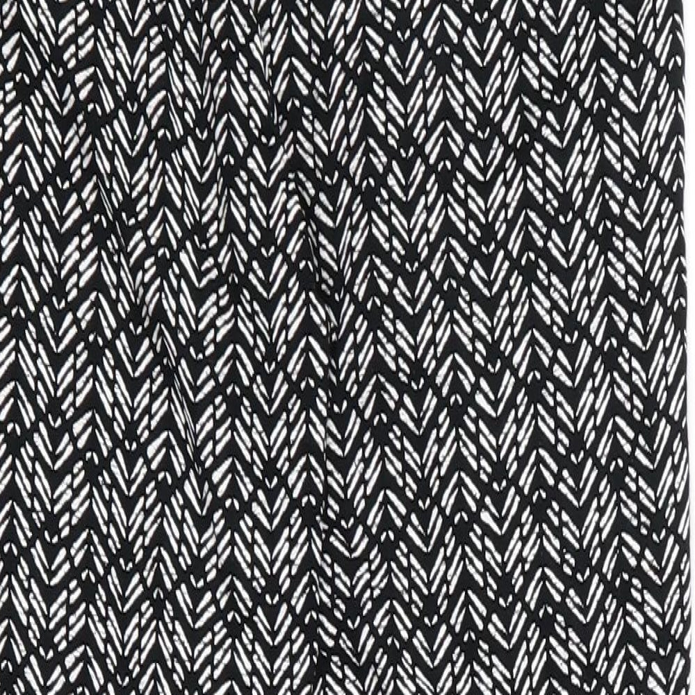 Marks and Spencer Womens Black Herringbone  Harem Trousers Size 10 L26 in