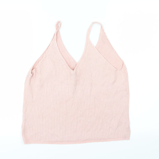 Divided by H&M Womens Pink  Knit Cropped Tank Size L