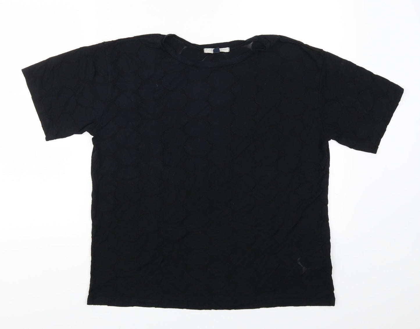 Blonde + Blonde Womens Black Polka Dot  Basic T-Shirt Size 12