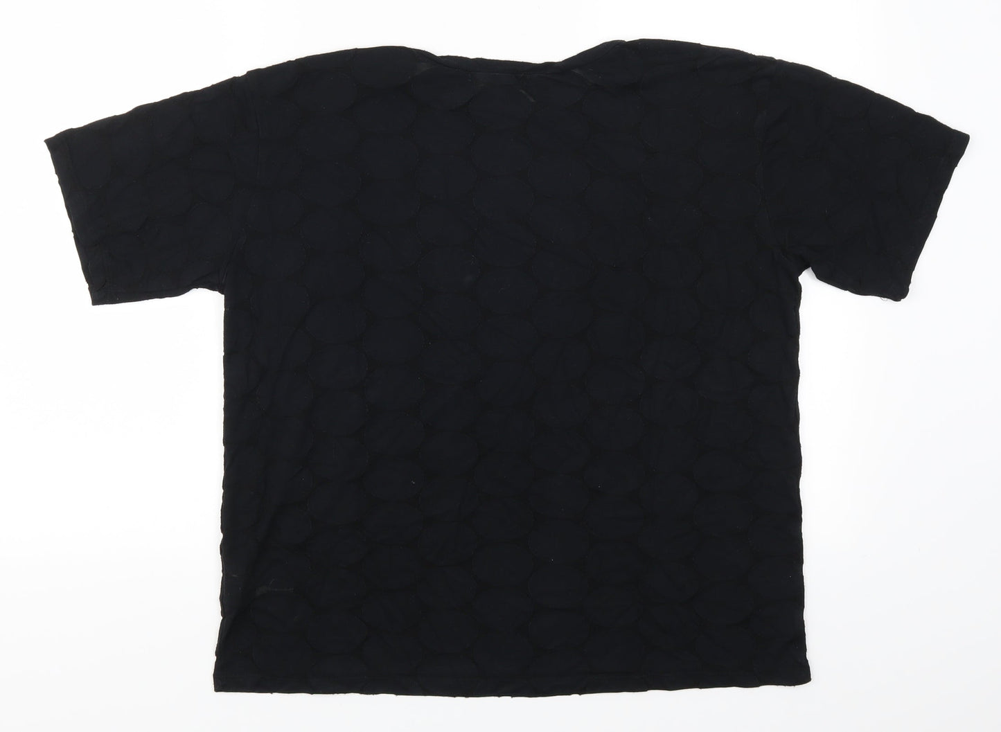 Blonde + Blonde Womens Black Polka Dot  Basic T-Shirt Size 12